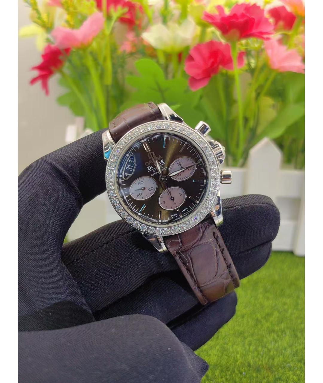 OMEGA Коричневые часы, фото 5