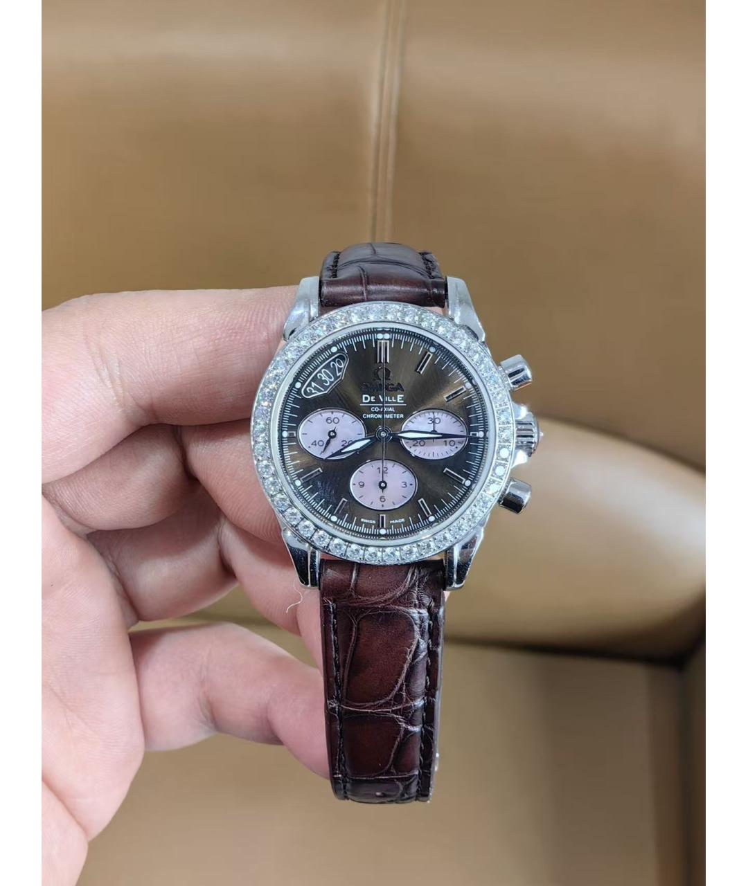 OMEGA Коричневые часы, фото 2