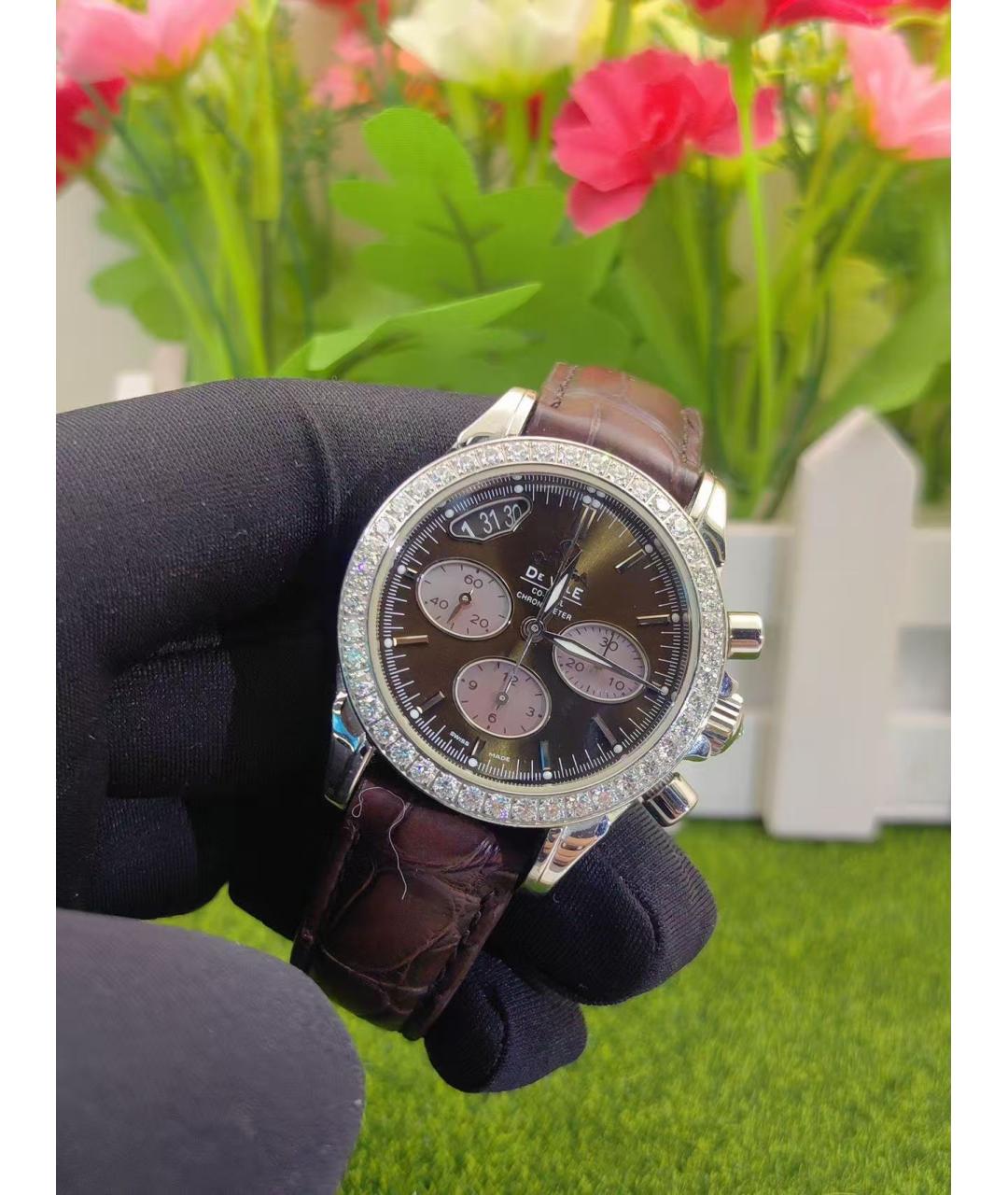 OMEGA Коричневые часы, фото 3