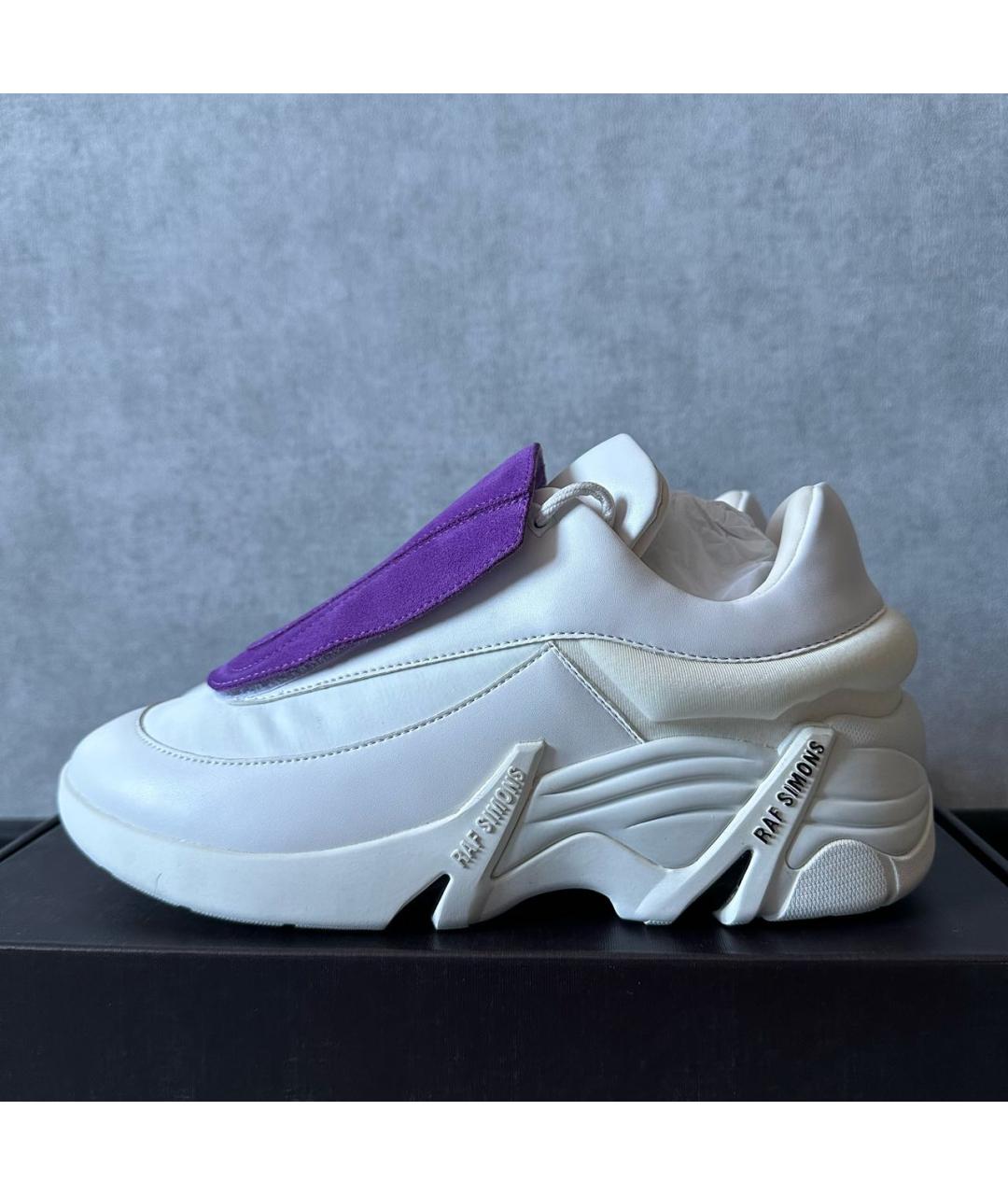 RAF SIMONS Белые кожаные низкие кроссовки / кеды, фото 3