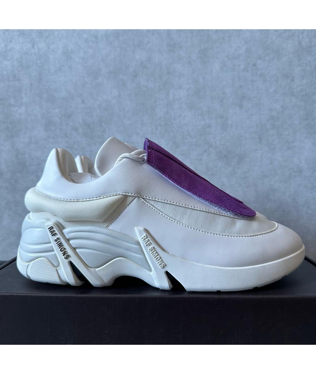 RAF SIMONS Белые кожаные низкие кроссовки / кеды, фото 9