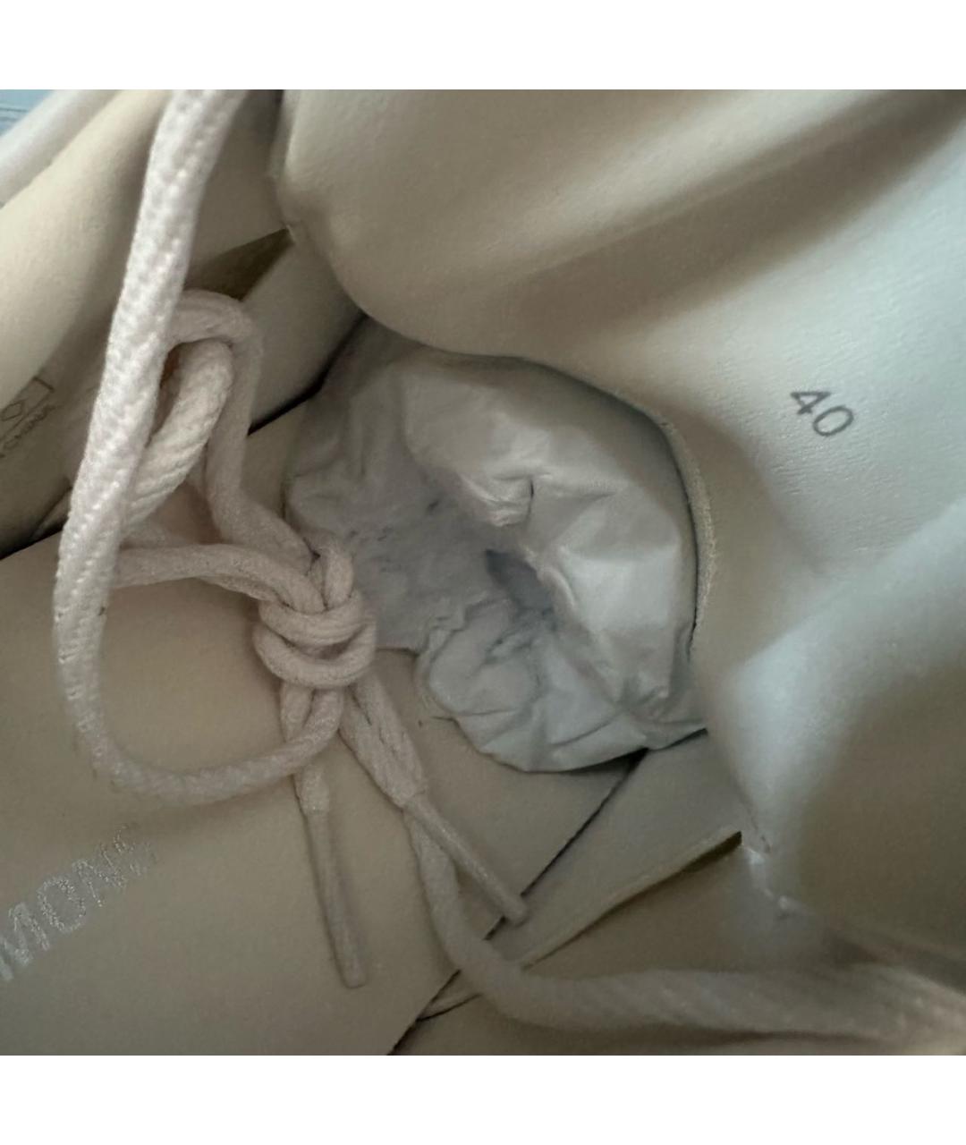 RAF SIMONS Белые кожаные низкие кроссовки / кеды, фото 6