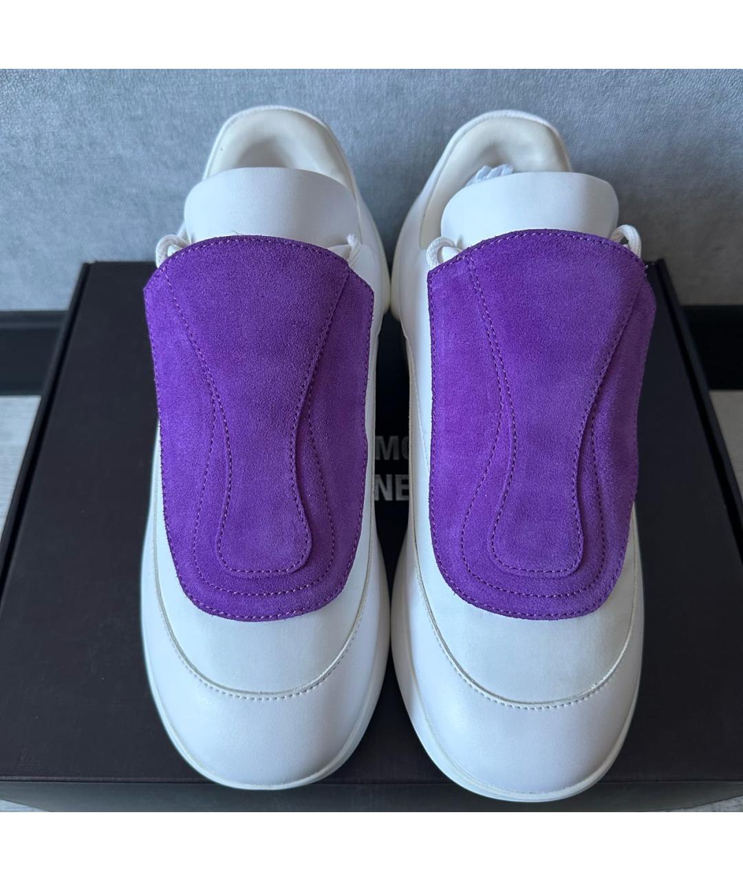 RAF SIMONS Белые кожаные низкие кроссовки / кеды, фото 2