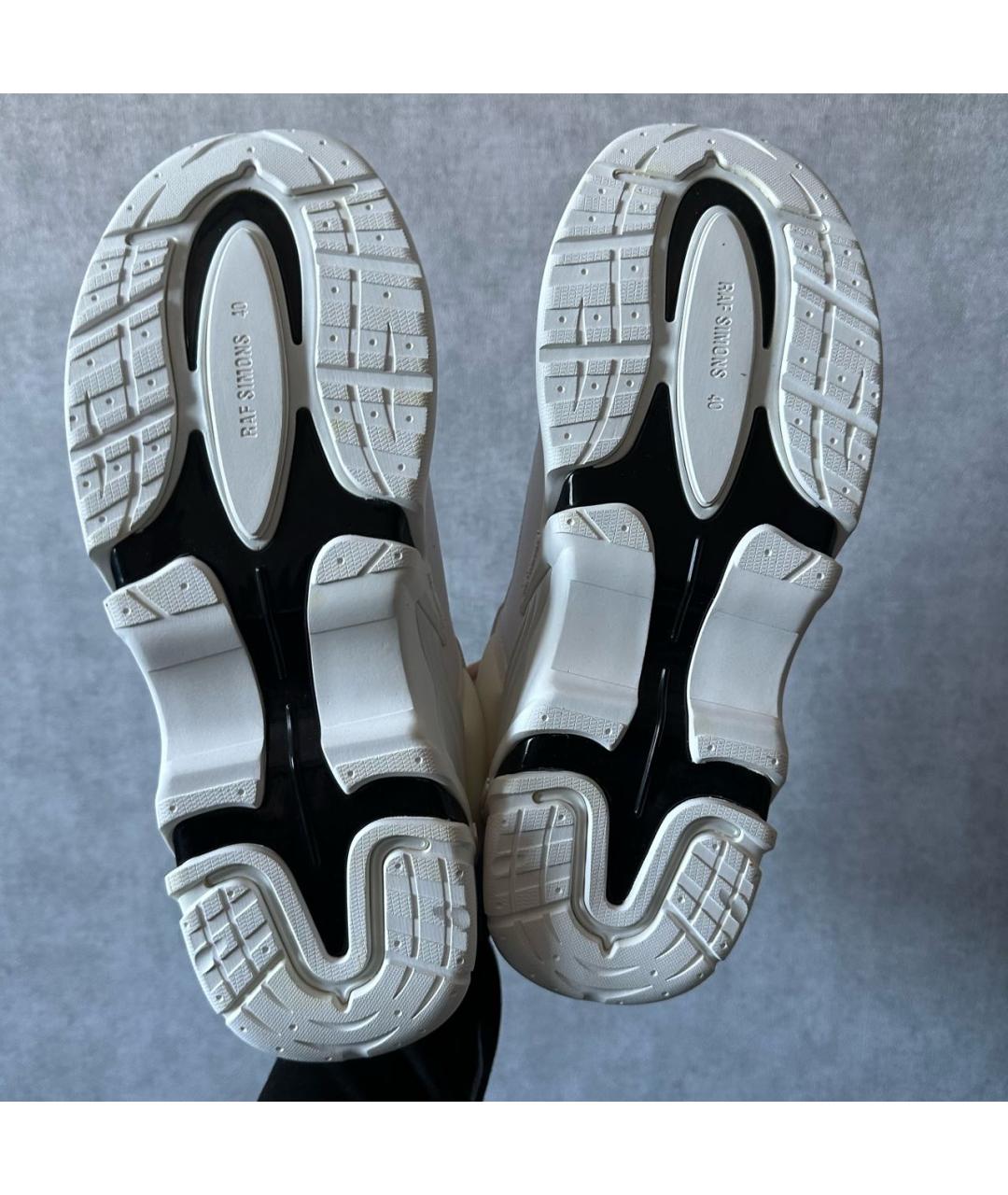 RAF SIMONS Белые кожаные низкие кроссовки / кеды, фото 5
