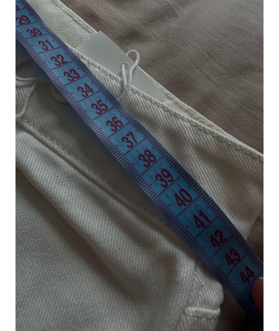 RAEY Белые хлопковые прямые джинсы, фото 4