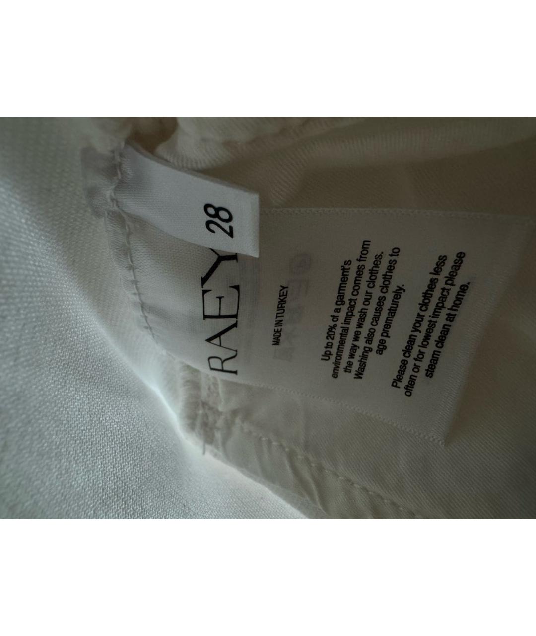 RAEY Белые хлопковые прямые джинсы, фото 8