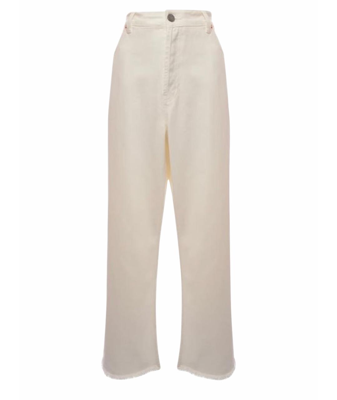 RAEY Белые хлопковые прямые джинсы, фото 1