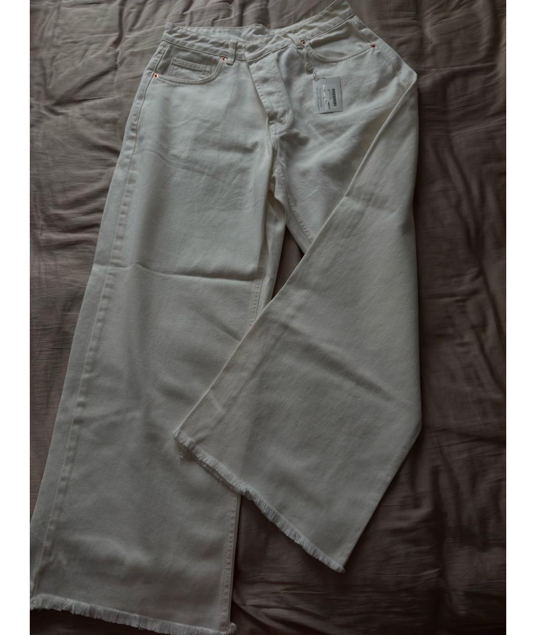 RAEY Белые хлопковые прямые джинсы, фото 3