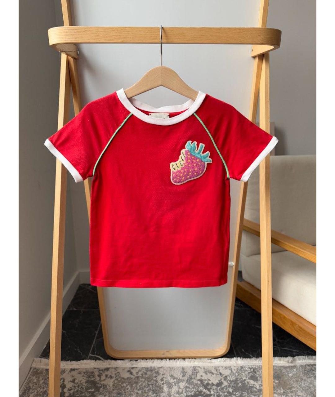 GUCCI KIDS Красный хлопковый детская футболка / топ, фото 5