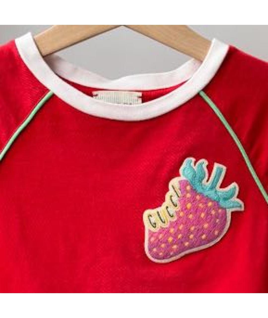 GUCCI KIDS Красный хлопковый детская футболка / топ, фото 3