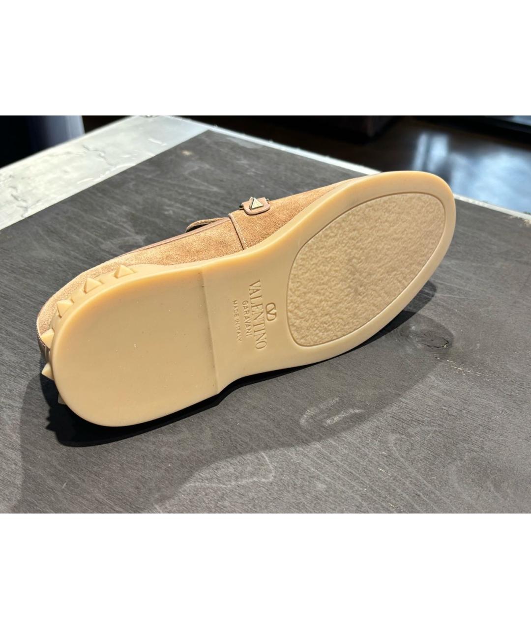 VALENTINO Бежевые замшевые лоферы, фото 6