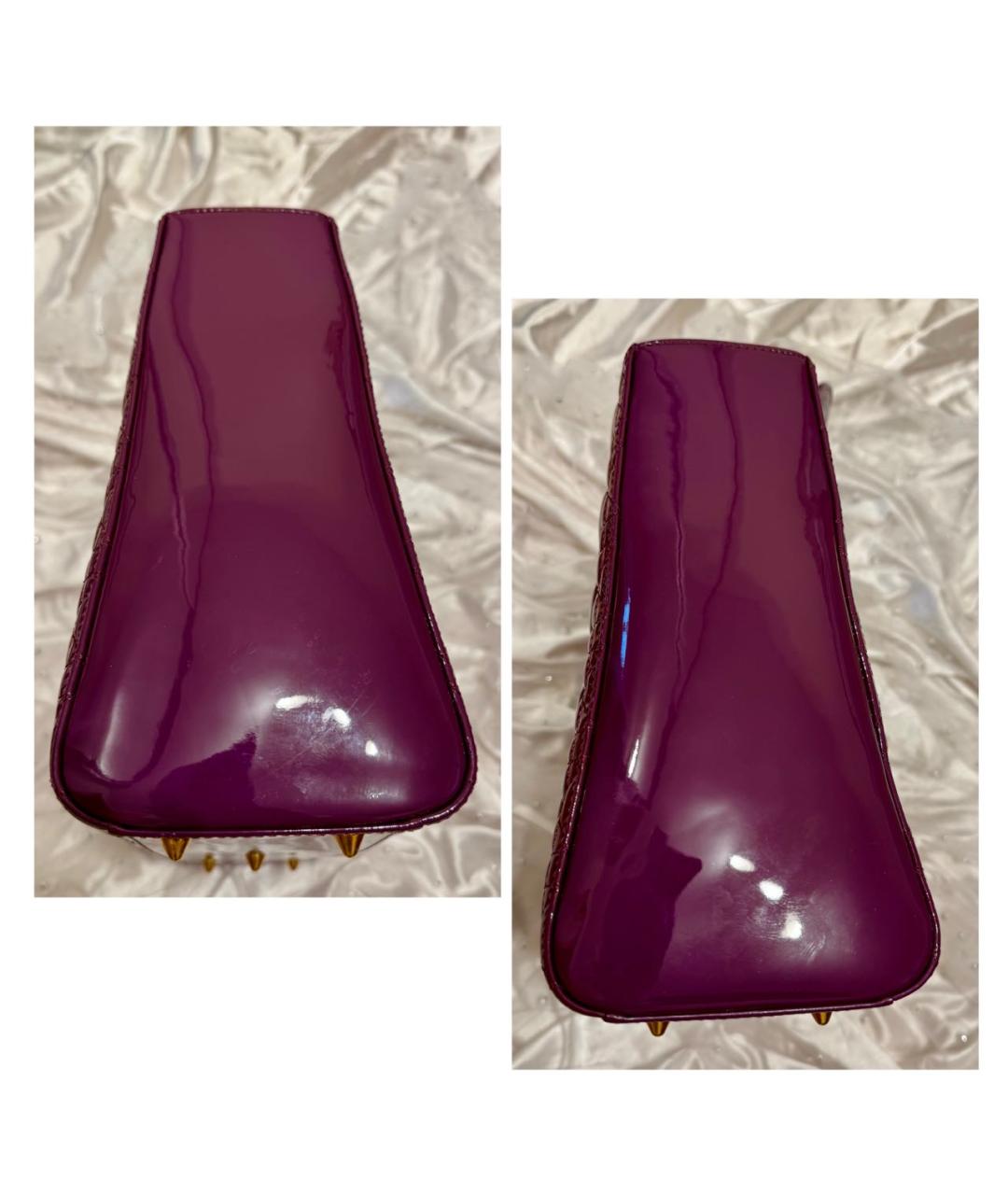 CHRISTIAN DIOR Фиолетовая сумка с короткими ручками из лакированной кожи, фото 5