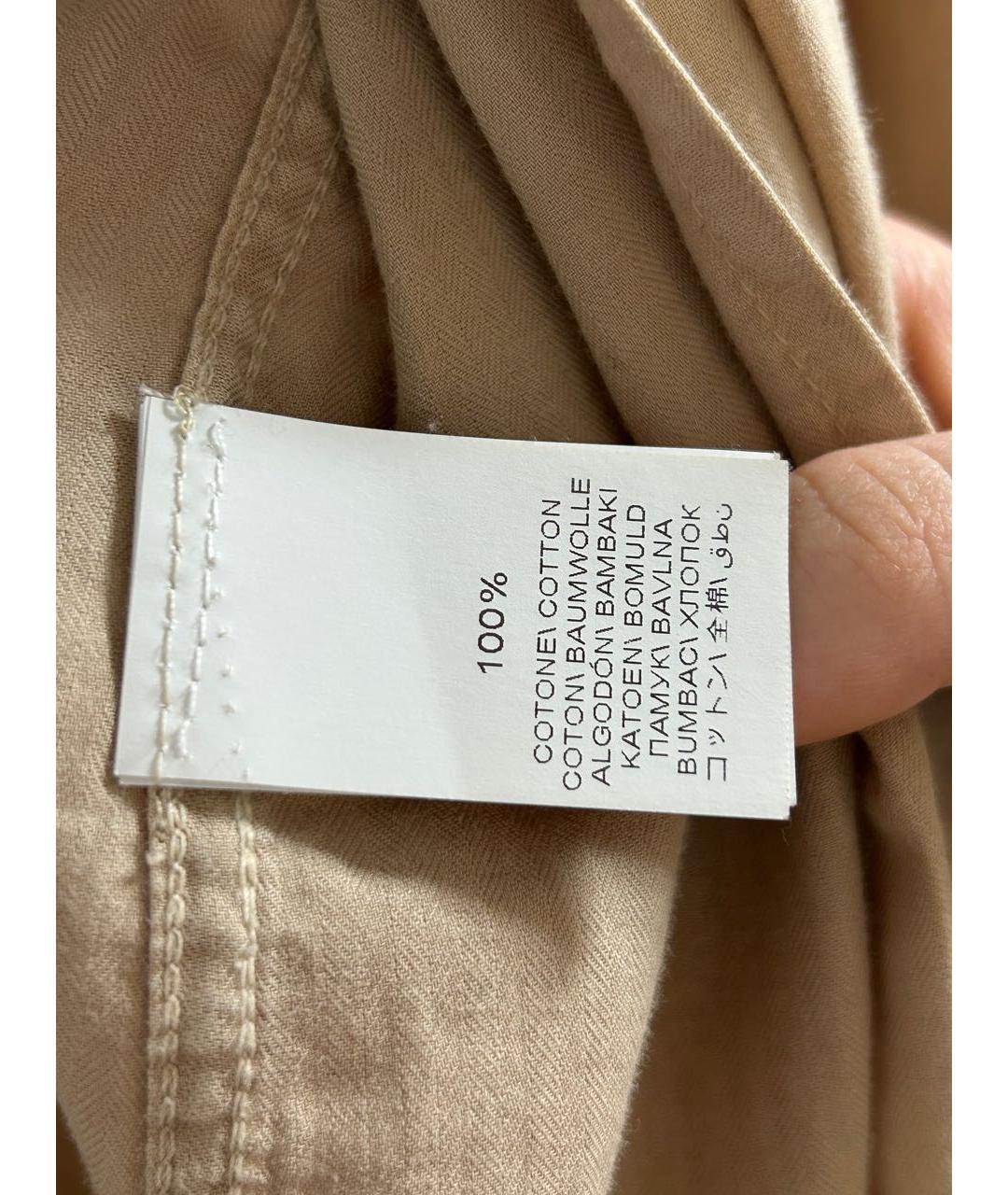 BRUNELLO CUCINELLI Бежевая хлопковая классическая рубашка, фото 3