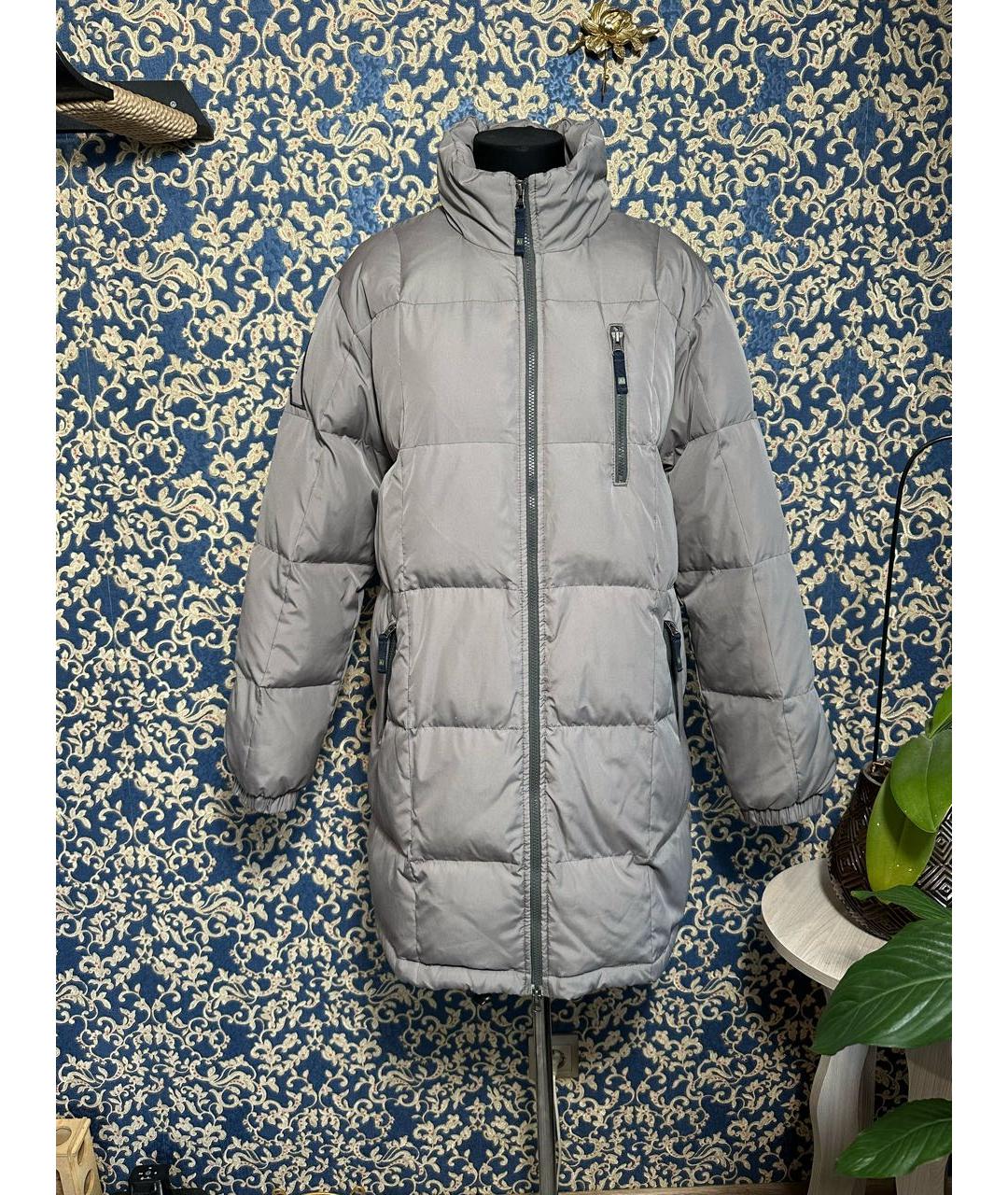 ARMANI JEANS Серый полиэстеровый пуховик, фото 9