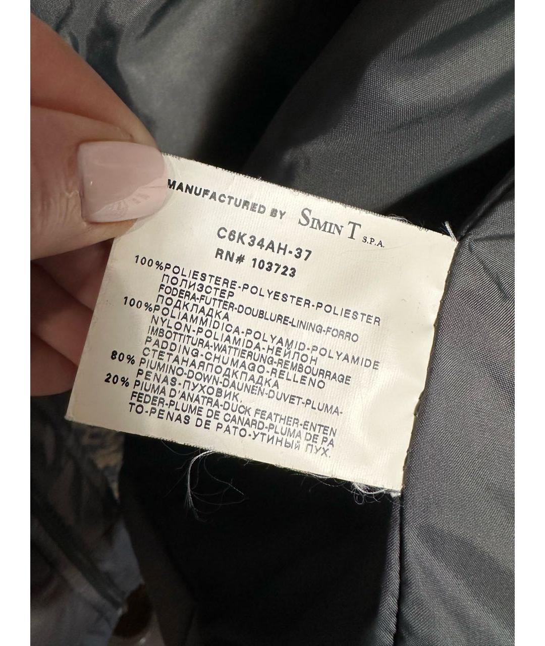 ARMANI JEANS Серый полиэстеровый пуховик, фото 6