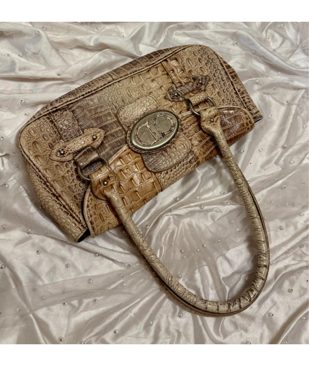 CHRISTIAN DIOR Бежевая кожаная сумка через плечо, фото 8
