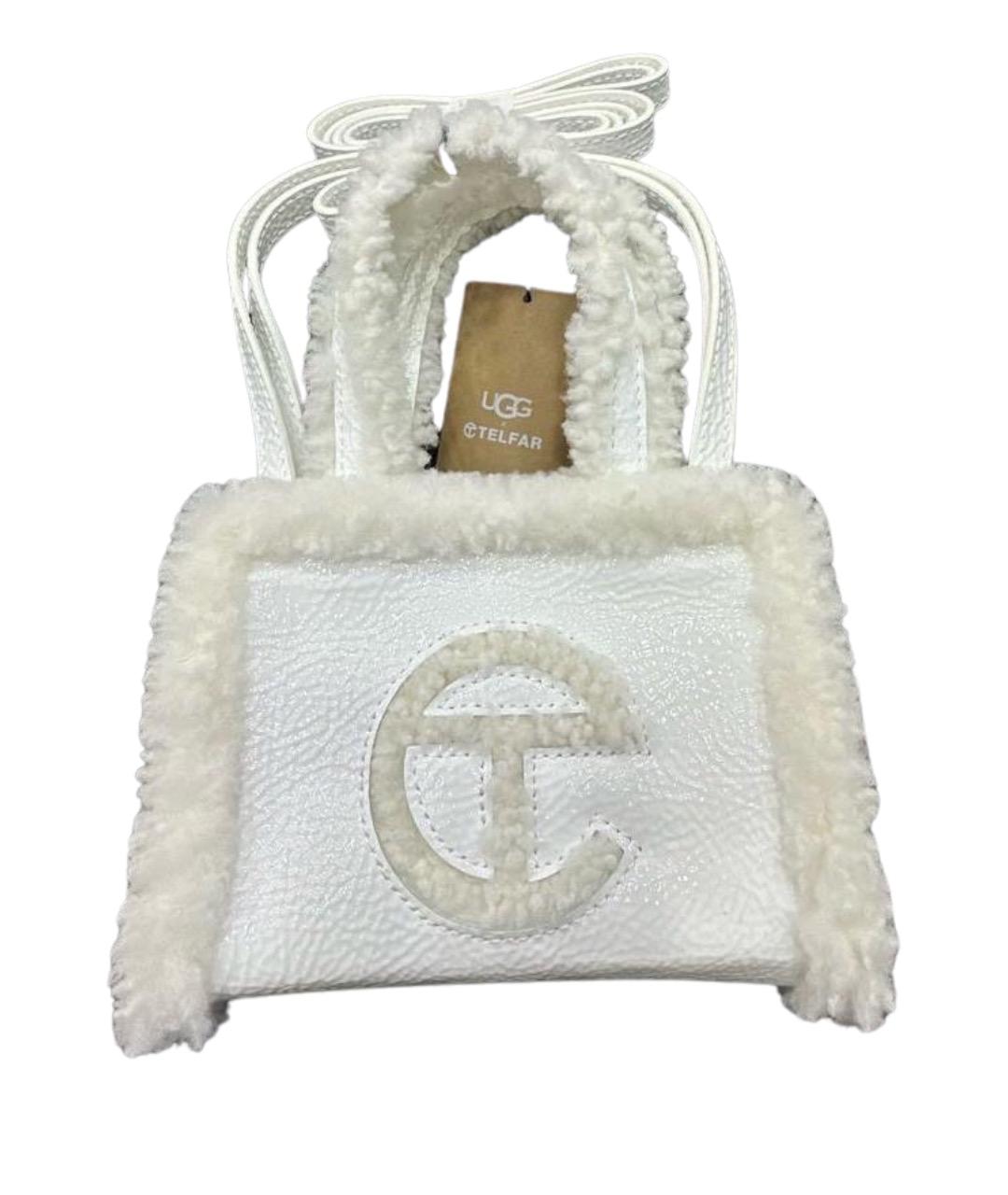 UGG AUSTRALIA Белая сумка через плечо из лакированной кожи, фото 1