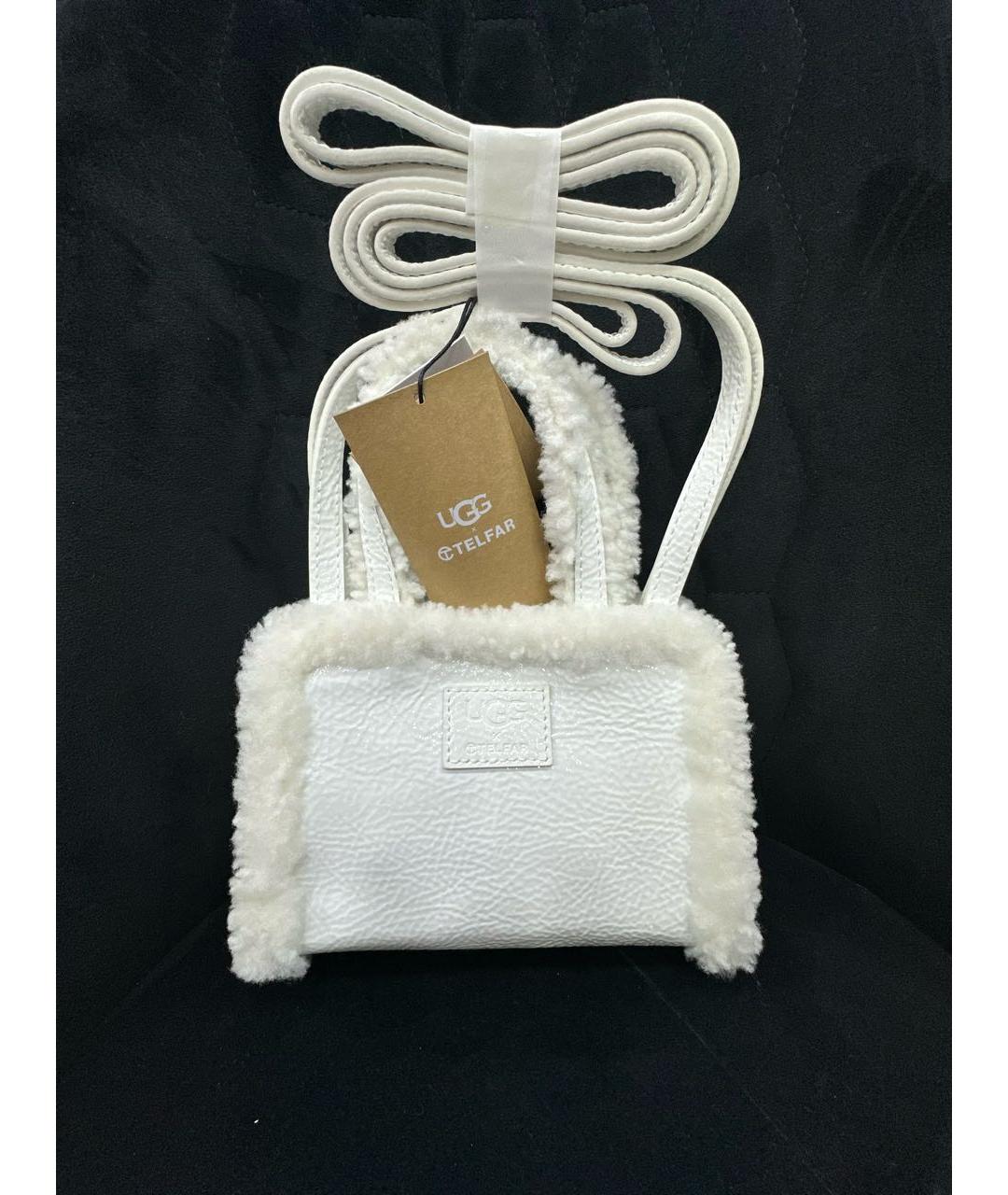 UGG AUSTRALIA Белая сумка через плечо из лакированной кожи, фото 2