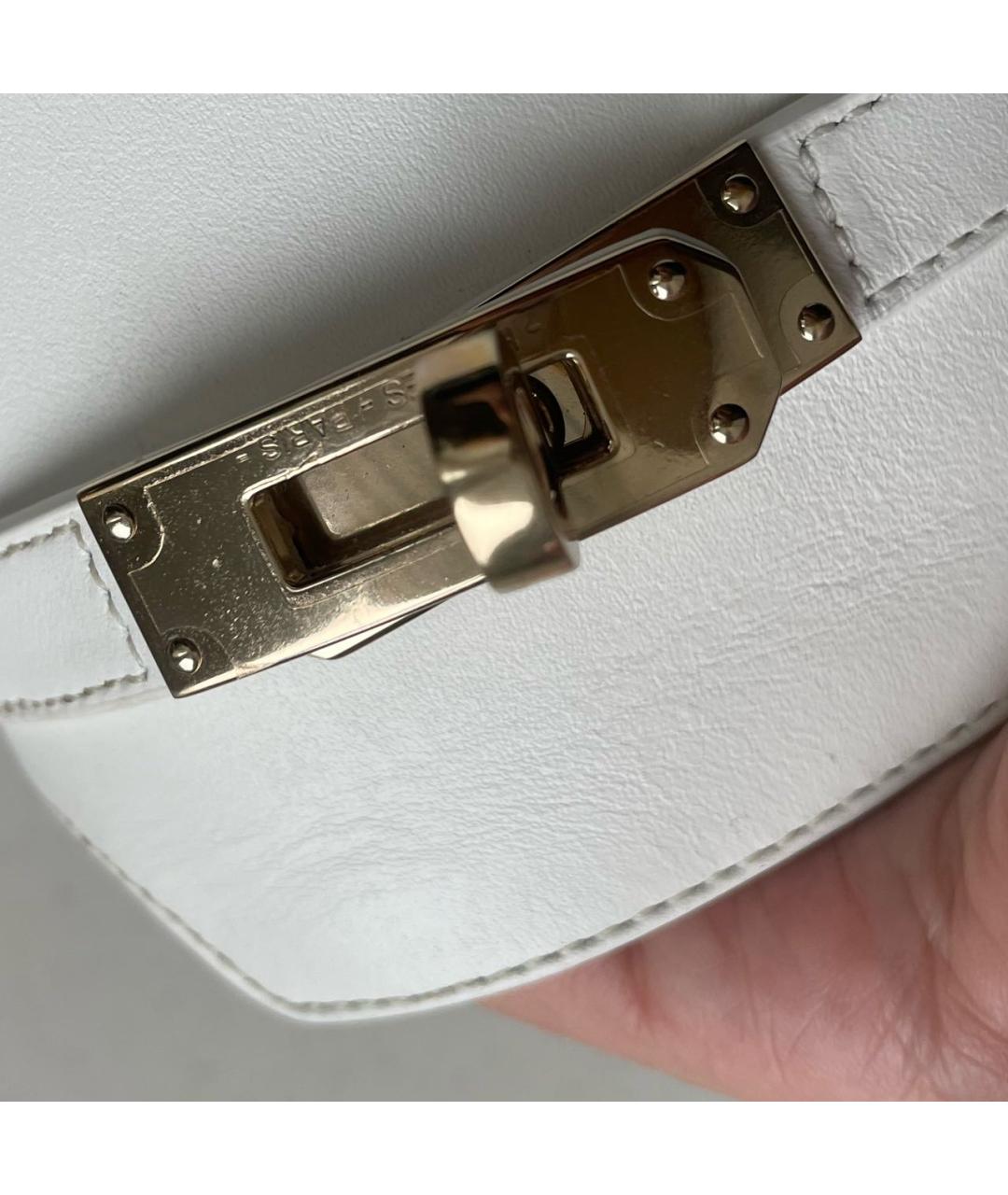 HERMES Белые кожаные шлепанцы, фото 6