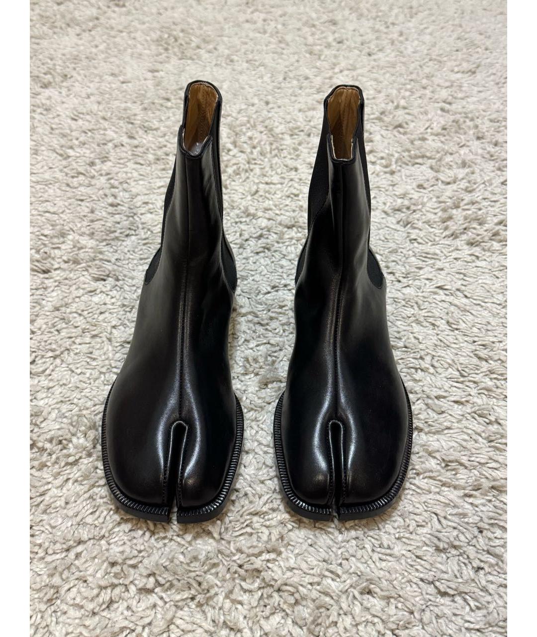 MAISON MARGIELA Черные кожаные ботинки, фото 3