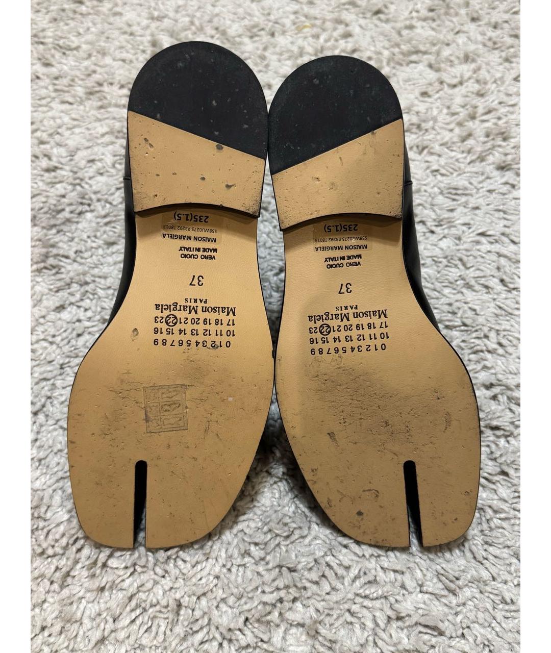 MAISON MARGIELA Черные кожаные ботинки, фото 6