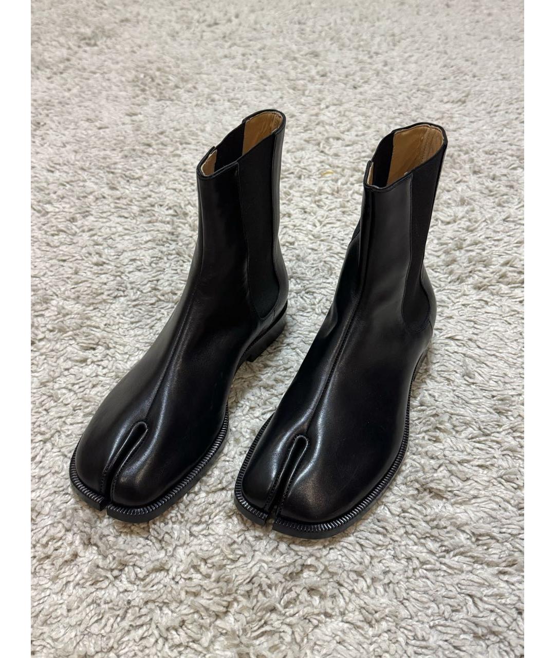 MAISON MARGIELA Черные кожаные ботинки, фото 2