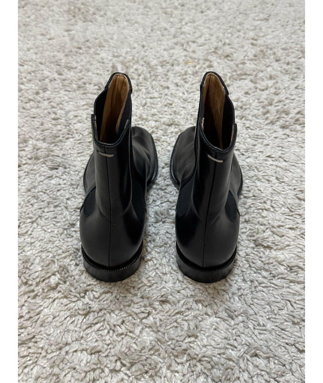 MAISON MARGIELA Черные кожаные ботинки, фото 4