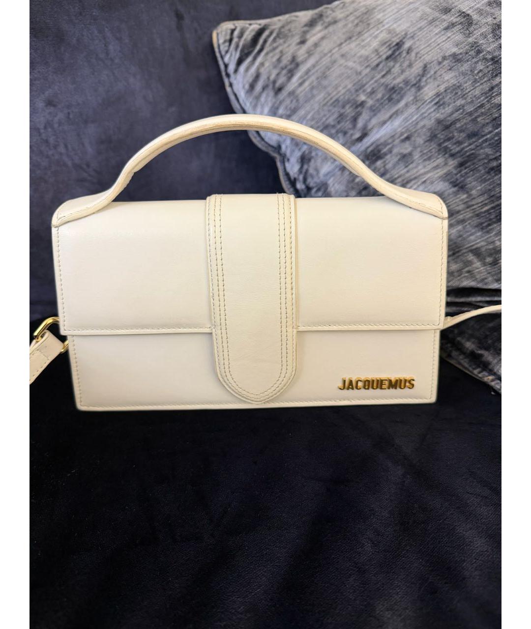 JACQUEMUS Белая кожаная сумка через плечо, фото 8