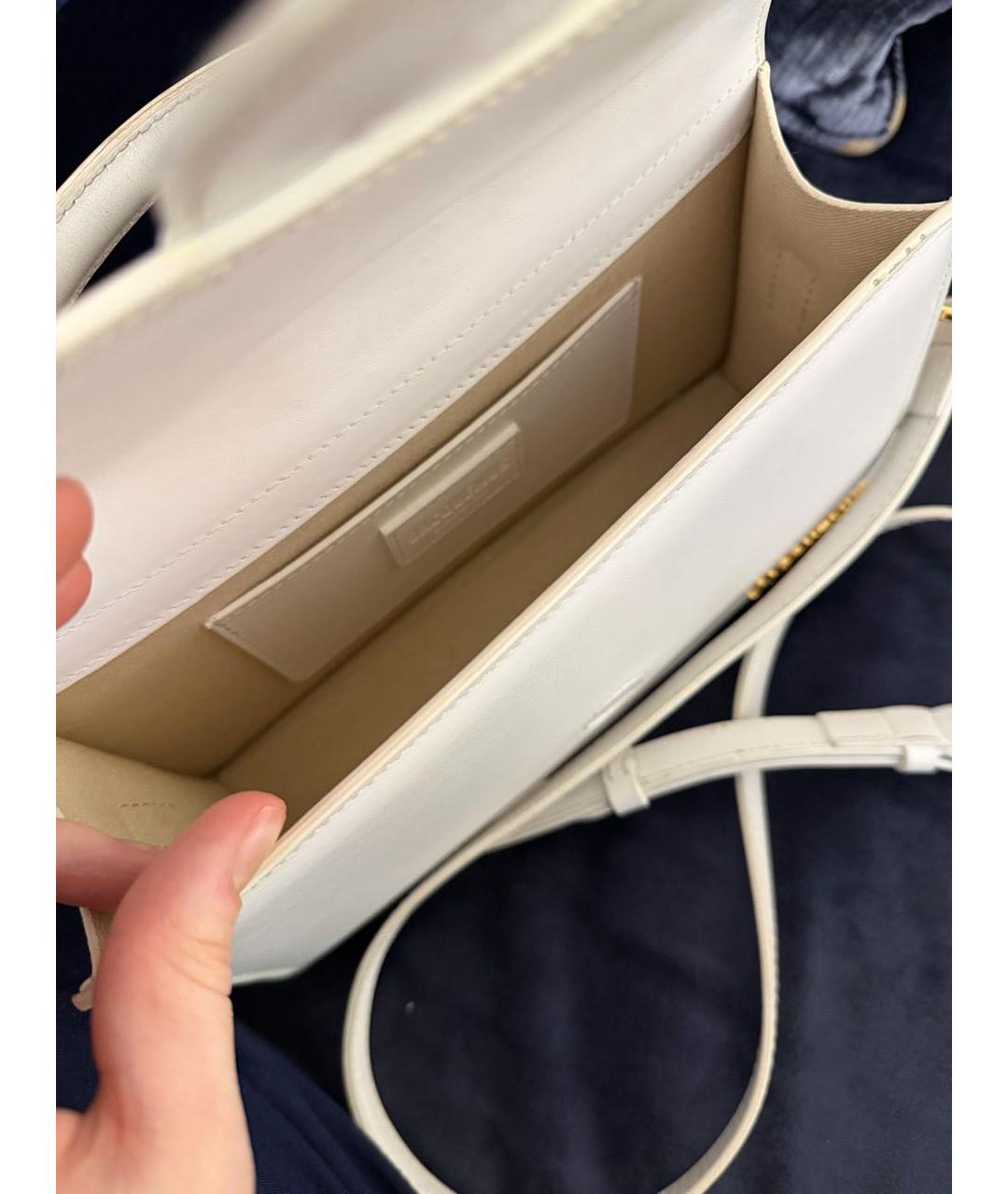 JACQUEMUS Белая кожаная сумка через плечо, фото 7