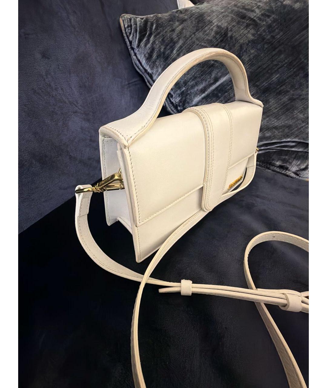 JACQUEMUS Белая кожаная сумка через плечо, фото 2
