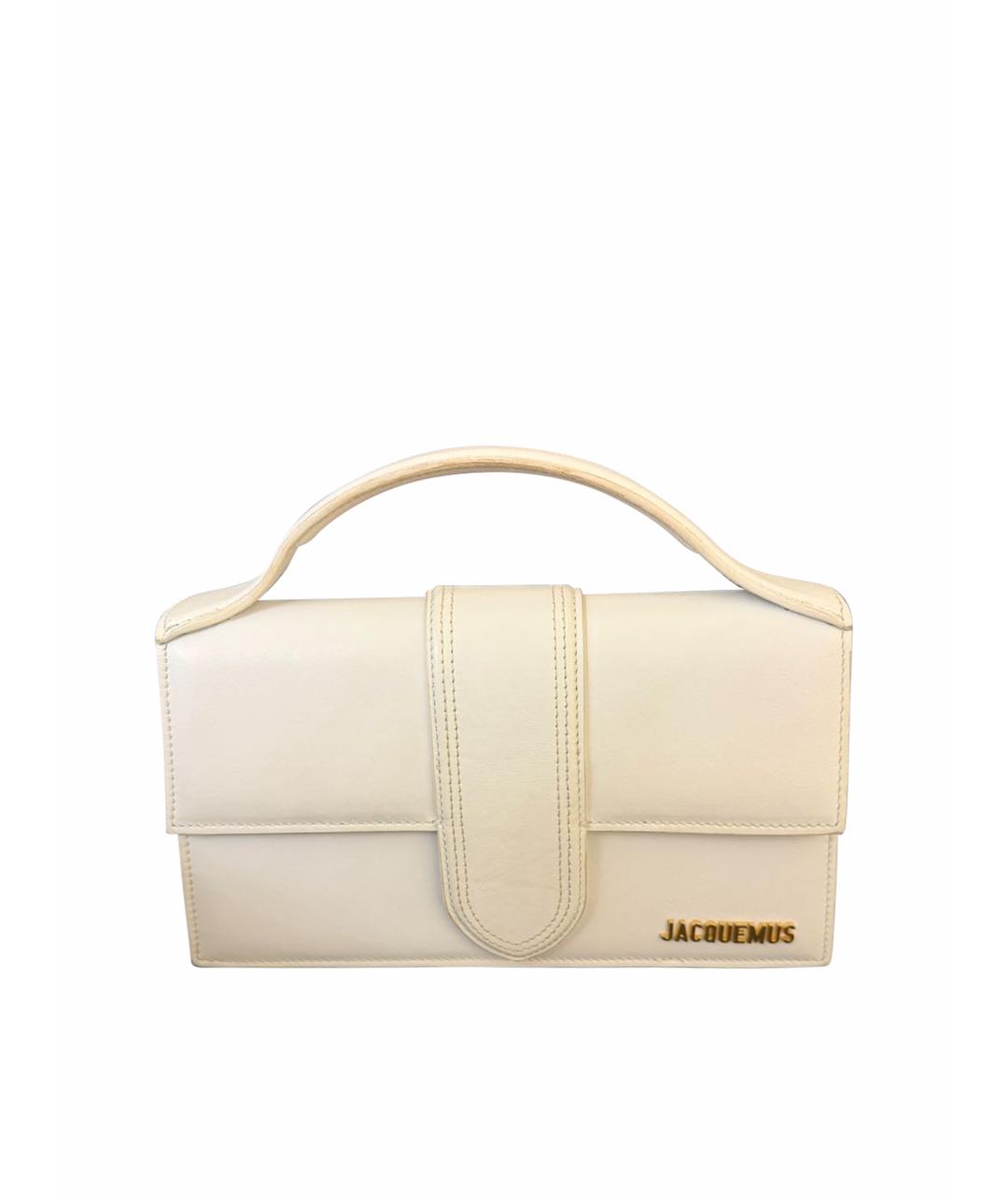 JACQUEMUS Белая кожаная сумка через плечо, фото 1