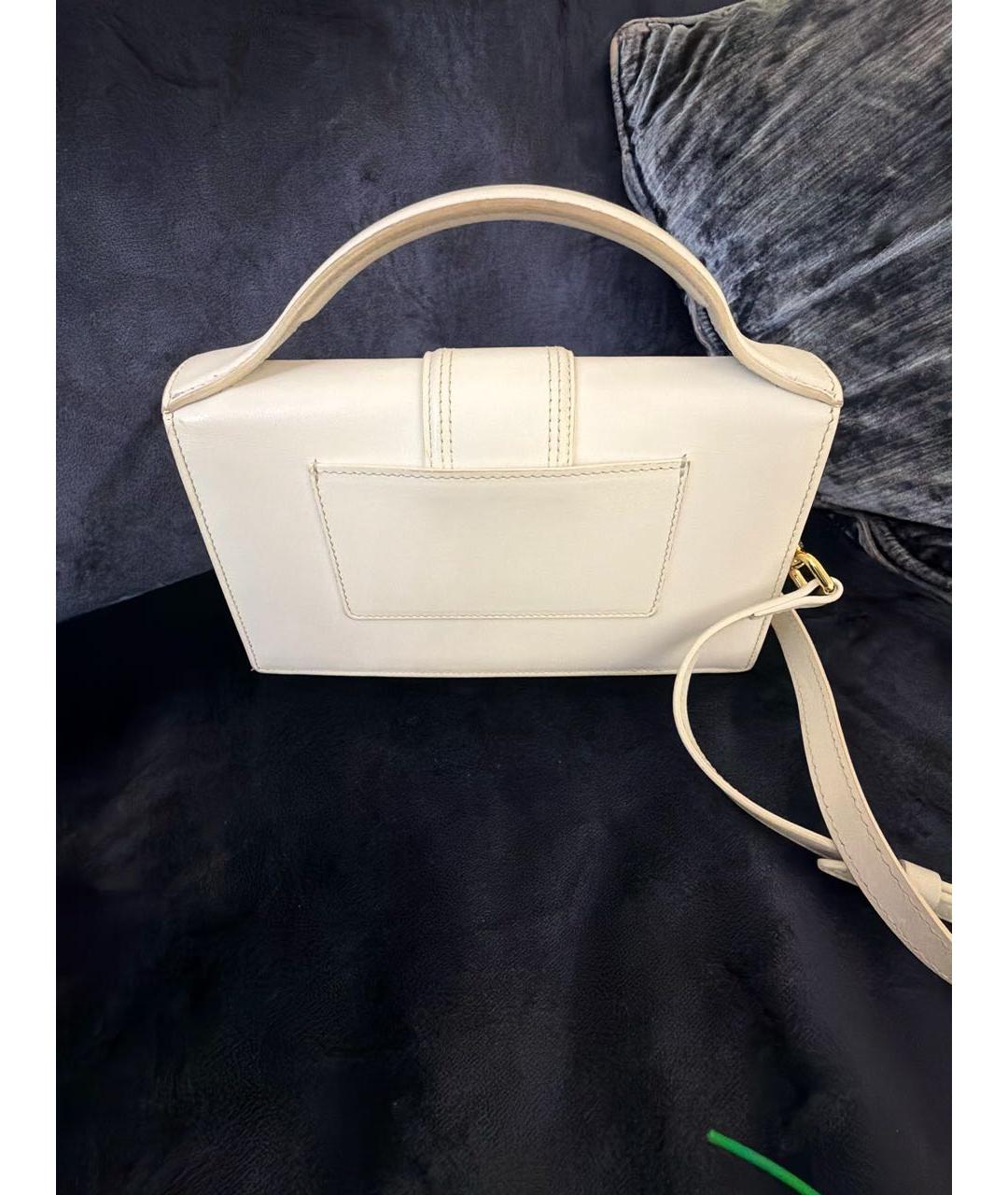 JACQUEMUS Белая кожаная сумка через плечо, фото 3