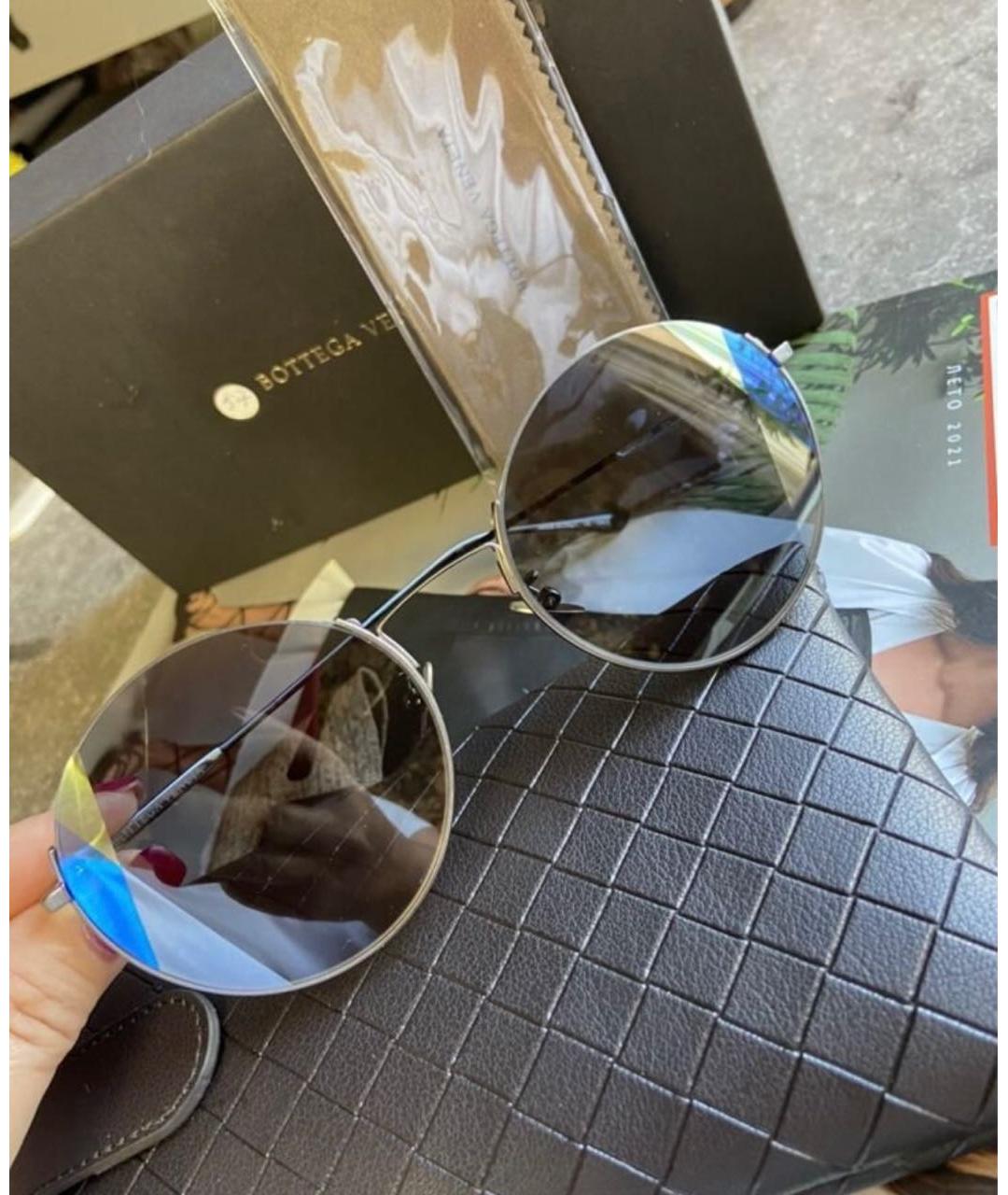 BOTTEGA VENETA Серые металлические солнцезащитные очки, фото 2