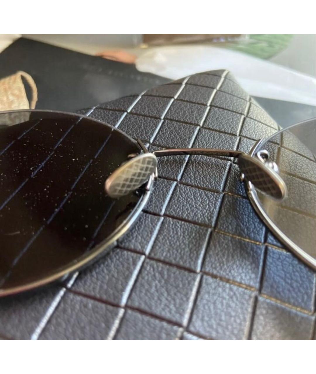 BOTTEGA VENETA Серые металлические солнцезащитные очки, фото 7