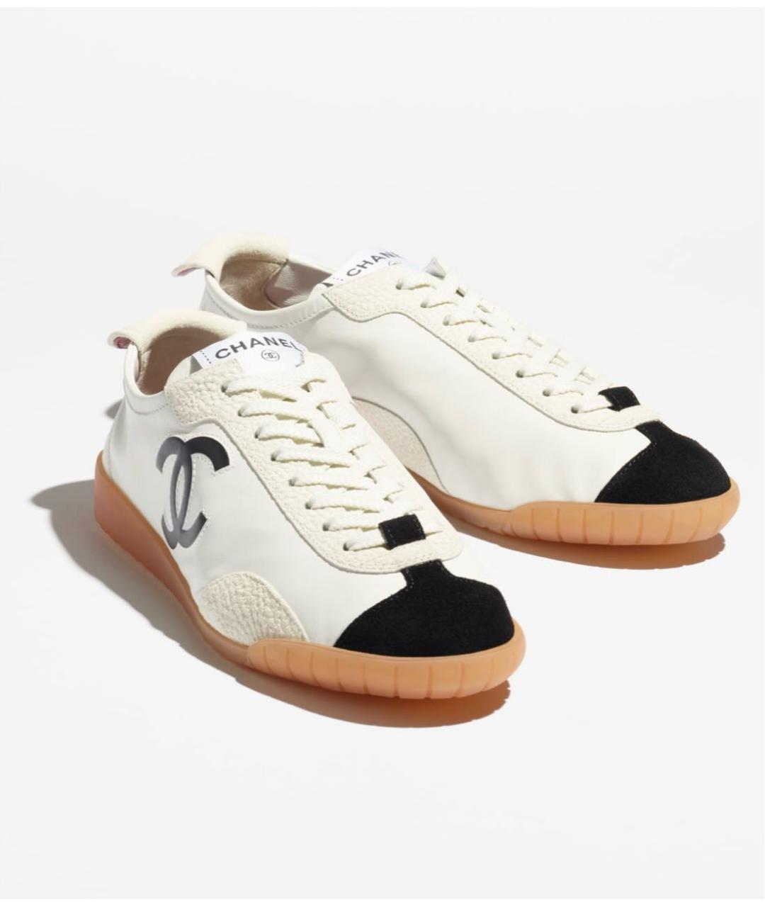 CHANEL Белые кожаные кеды, фото 2