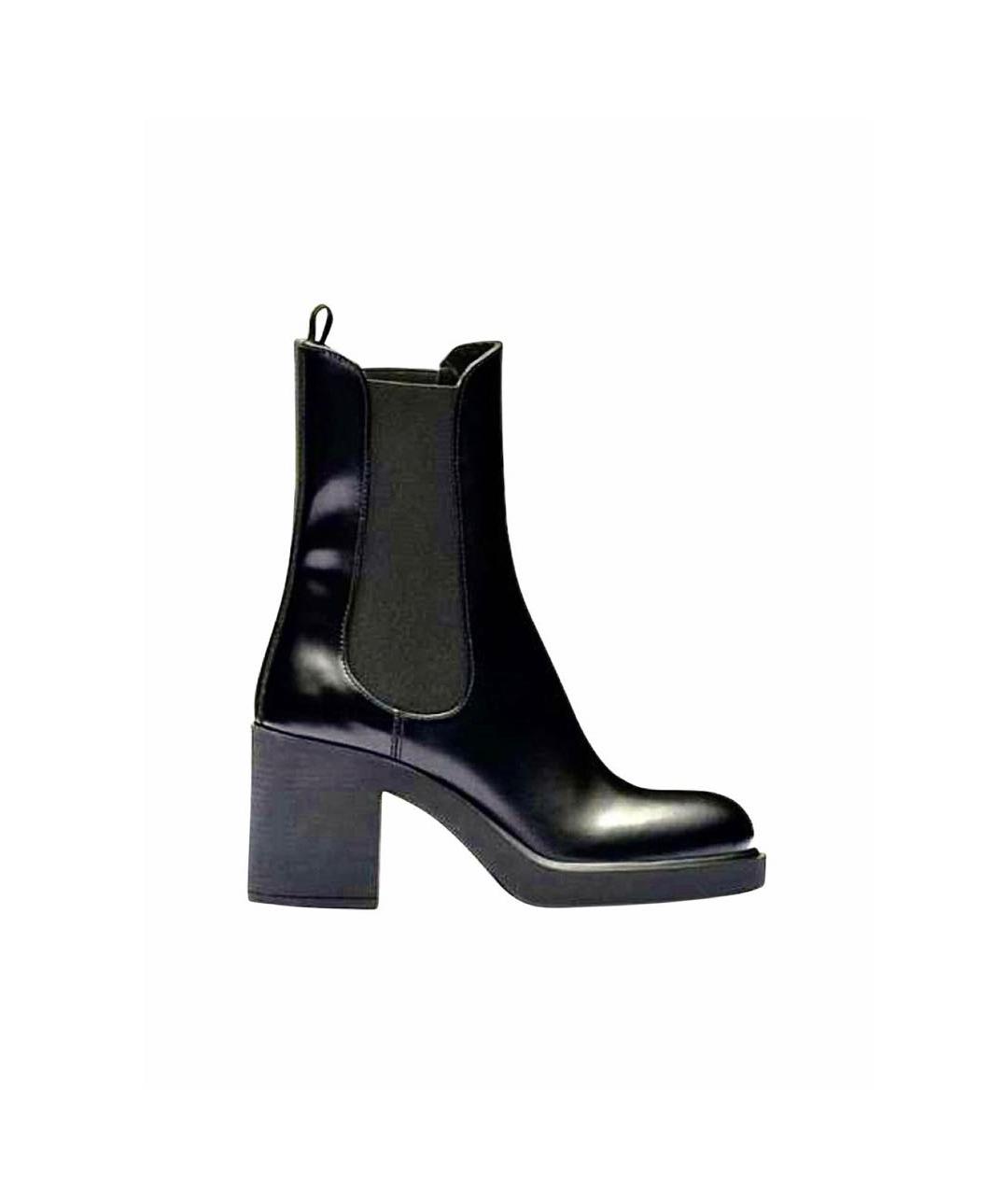 PRADA Черные кожаные ботильоны, фото 9