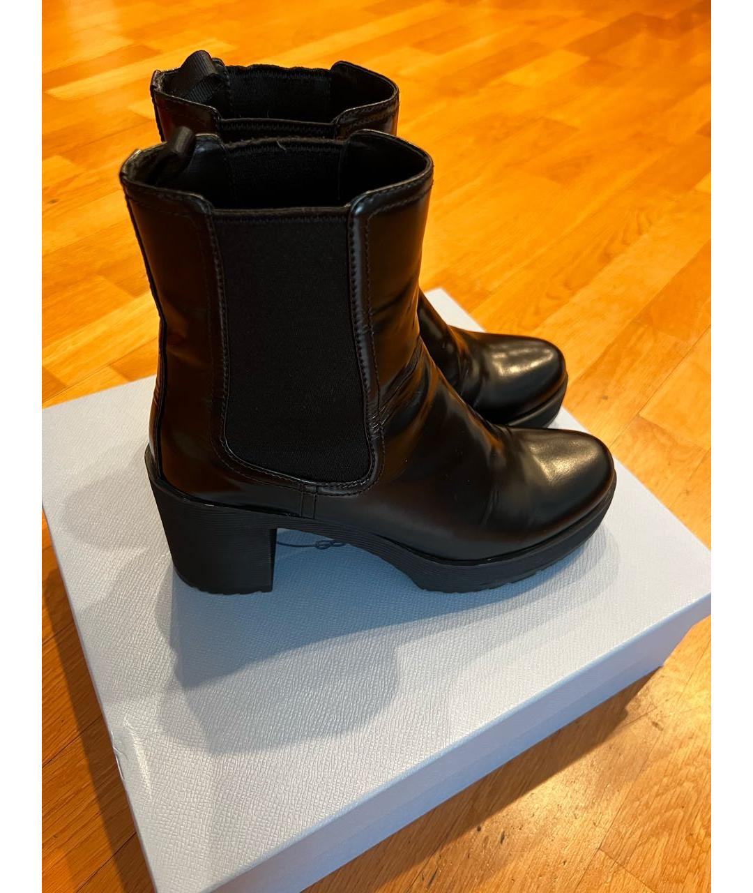 PRADA Черные кожаные ботильоны, фото 6