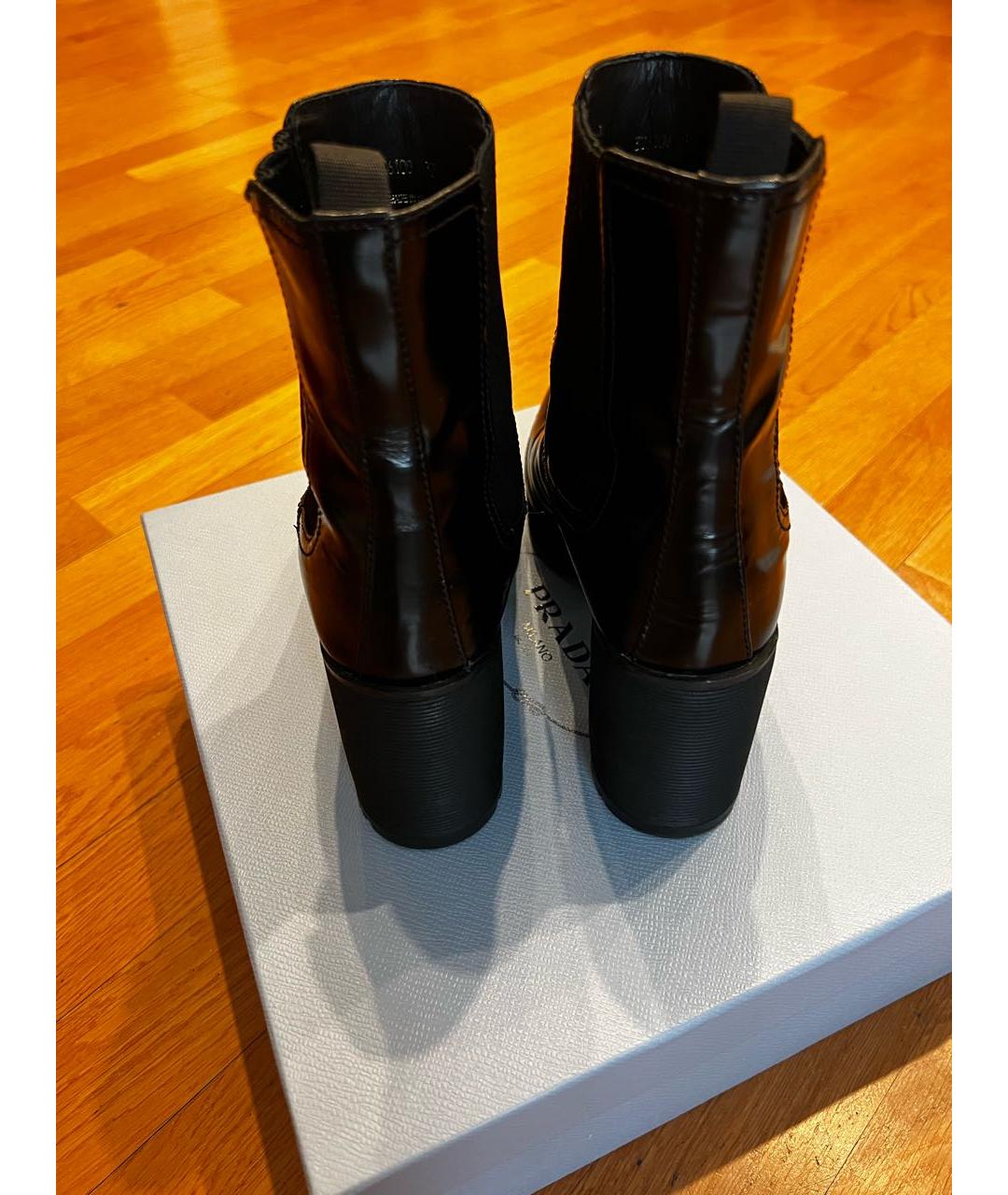PRADA Черные кожаные ботильоны, фото 4