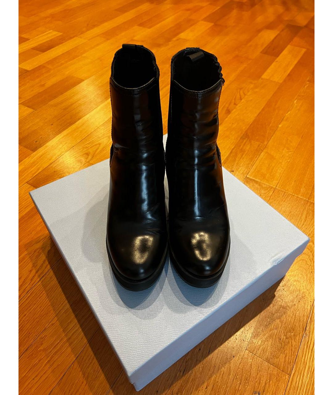 PRADA Черные кожаные ботильоны, фото 2