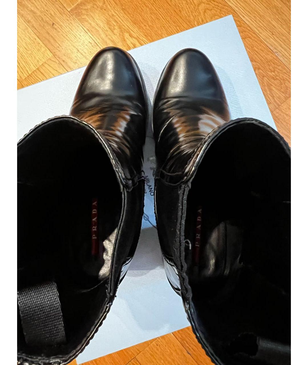 PRADA Черные кожаные ботильоны, фото 3