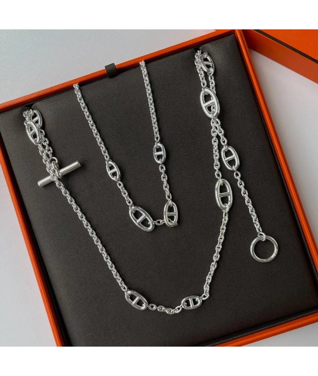 HERMES Серебряное серебряное колье, фото 3