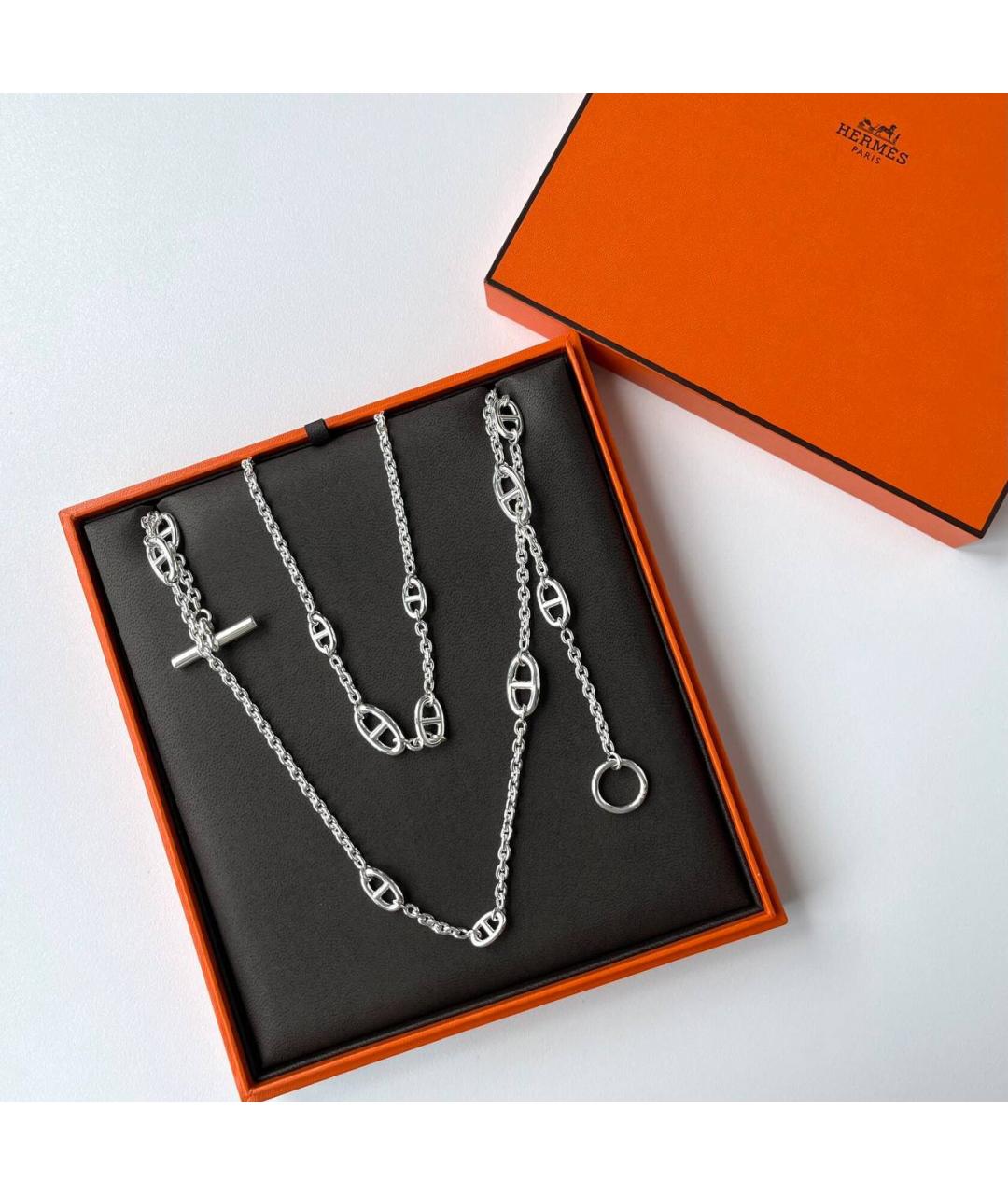 HERMES Серебряное серебряное колье, фото 2