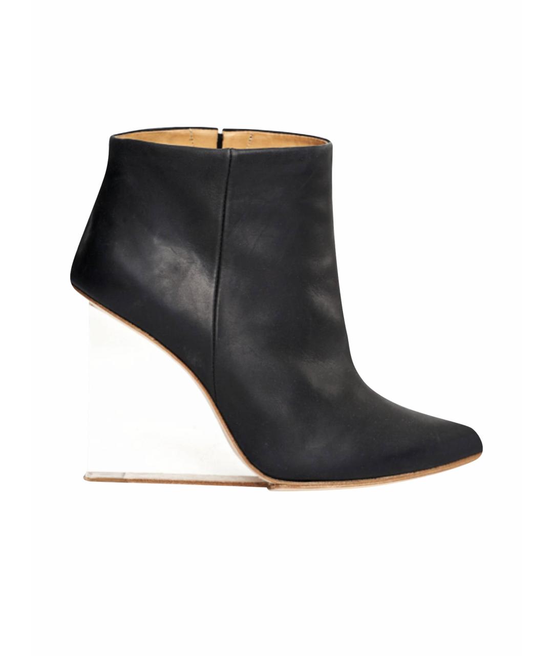 MAISON MARGIELA Черные кожаные ботильоны, фото 1