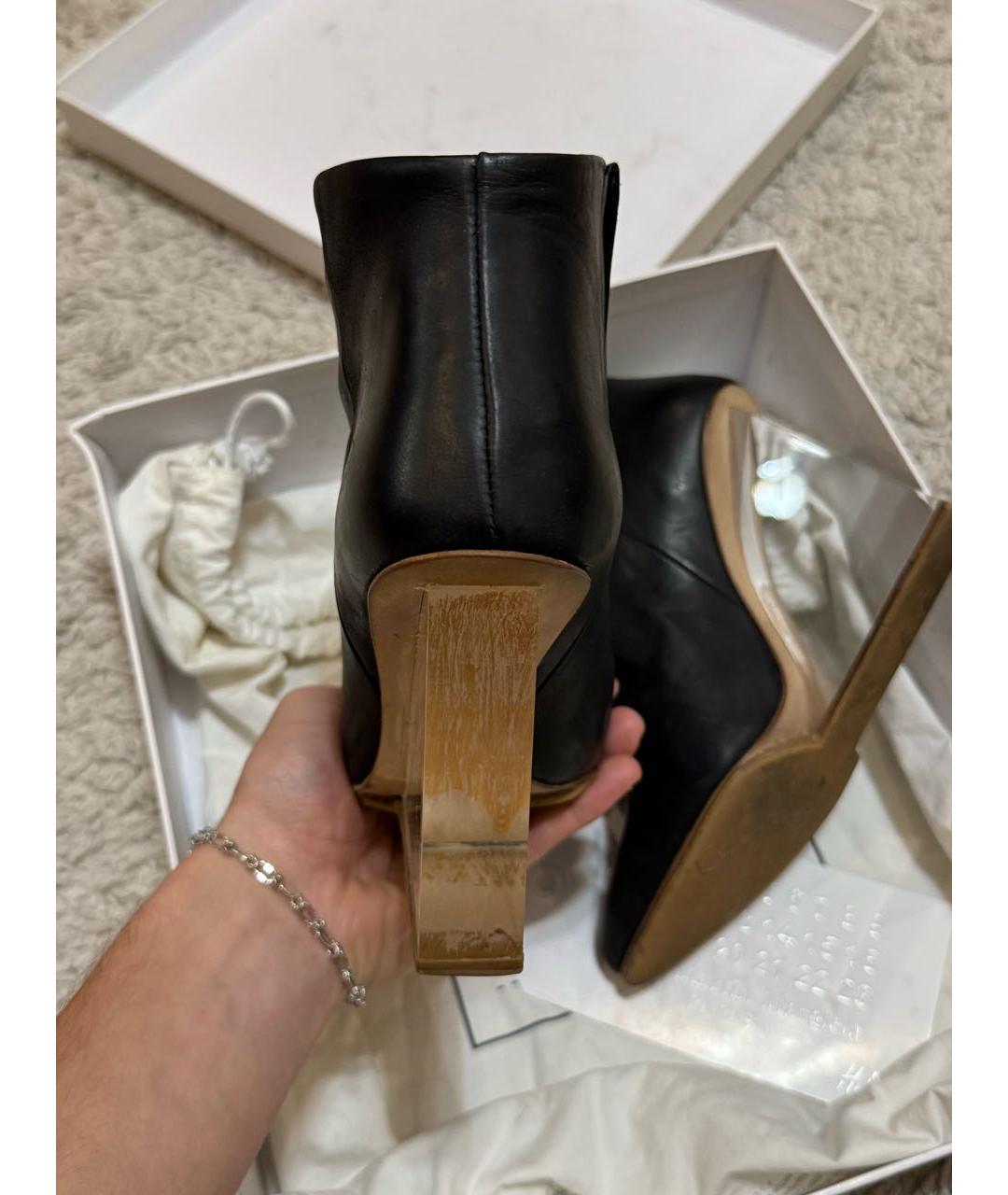 MAISON MARGIELA Черные кожаные ботильоны, фото 8