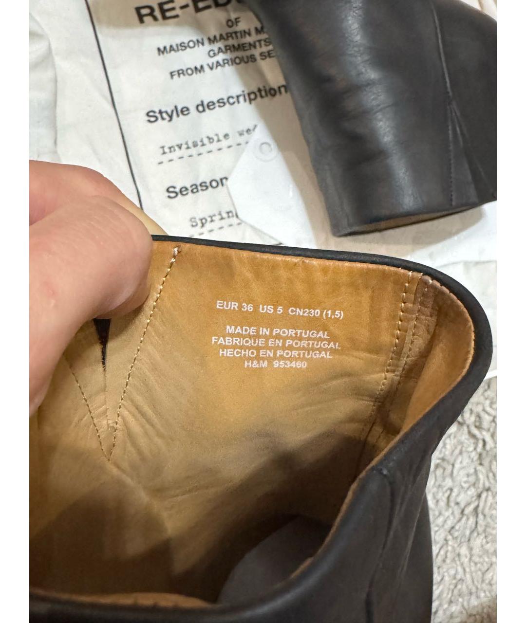 MAISON MARGIELA Черные кожаные ботильоны, фото 6