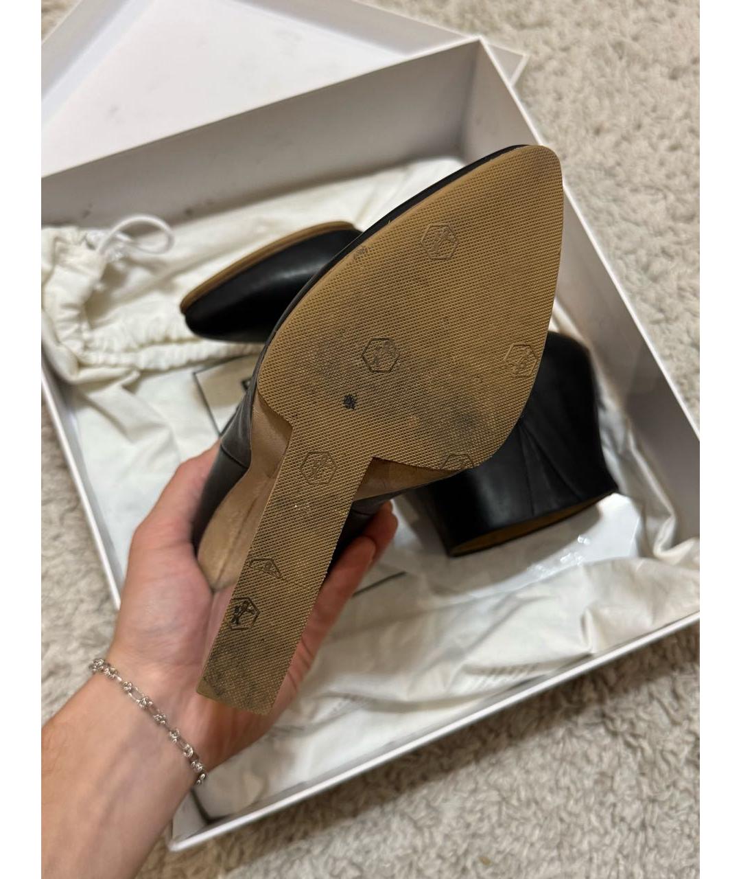 MAISON MARGIELA Черные кожаные ботильоны, фото 9