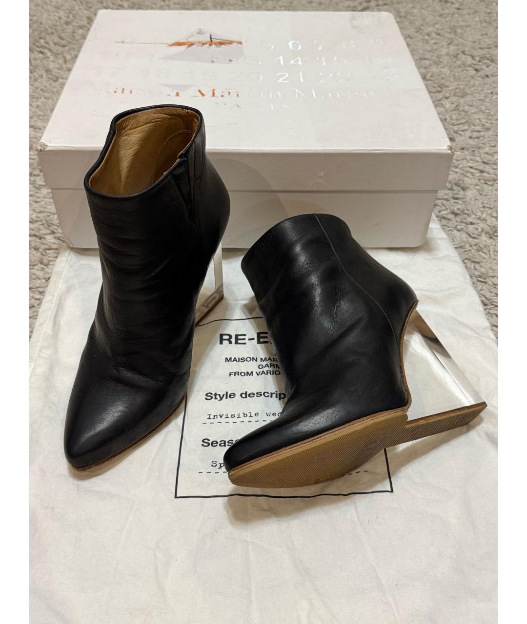 MAISON MARGIELA Черные кожаные ботильоны, фото 2