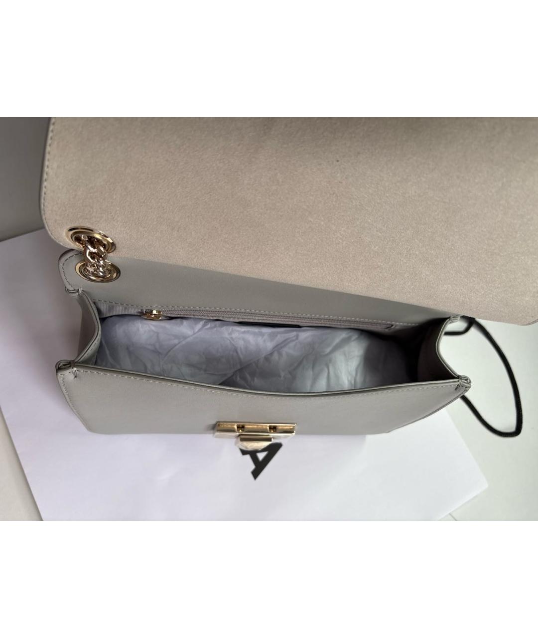 FURLA Антрацитовая кожаная сумка через плечо, фото 4