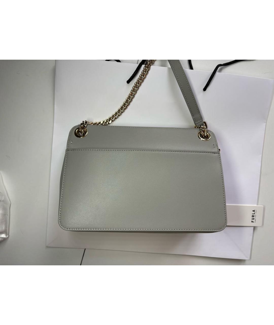 FURLA Антрацитовая кожаная сумка через плечо, фото 3