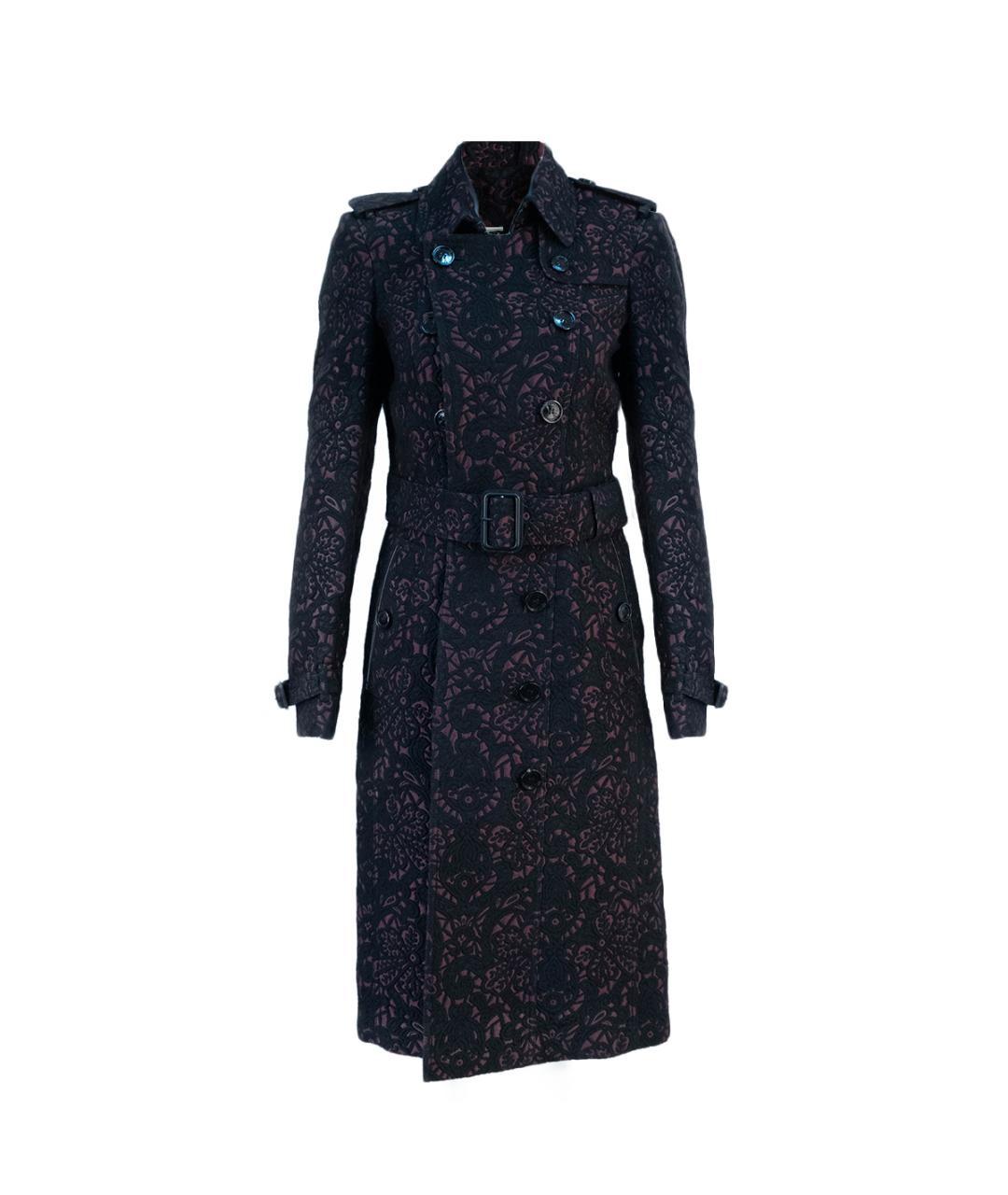 BURBERRY Фиолетовый хлопковый тренч/плащ, фото 1